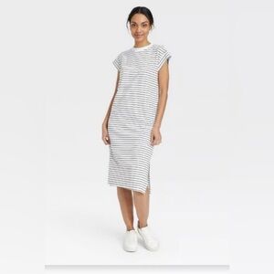 a new day White T-Shirt Dress with Black Stripes